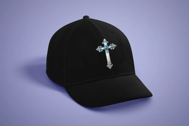Gorra cruz plateada